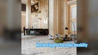 Carrelage en porcelaine aspect marbre pour murs et sols