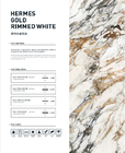 Décoration de bâtiment de tuile de dalle de marbre de Hermes Gold Rimmed White Colour