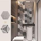 Carreau de céramique de salle de bains noire et blanche de l'hexagone 200x230mm