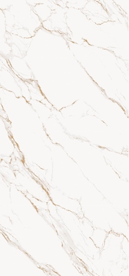 Tuile blanche de dalle de marbre d'or de SOFITEL 1600*3200mm pour le salon