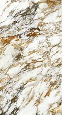 blanc d'or italien de tuile de dalle de porcelaine d'épaisseur de 12mm pour la salle de bains