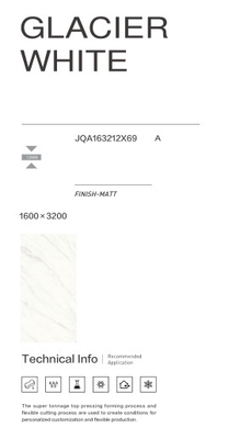 Tuile de marbre naturelle renversante de dalle de porcelaine isolation thermique de 1600 x de 3200mm