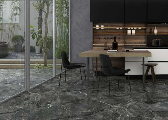 Absorption de l'eau 0,5 % Résistance aux rayures des carreaux de porcelaine intérieurs gris foncé