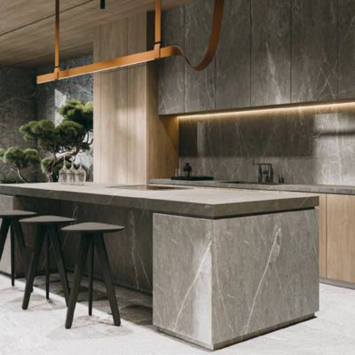 Carreaux de sol en céramique personnalisables en marbre gris Épaisseur 12 mm