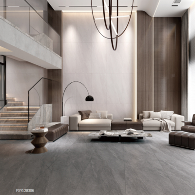 Les carreaux de porcelaine d'intérieur beige durable sont installés avec du mortier mince pour une installation facile et rapide