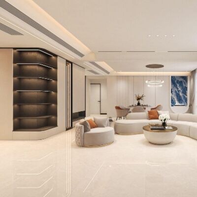 Carreaux de porcelaine moderne avec mélange de ciment de marbre conception facile à nettoyer et à l'appariement de la terre pour les espaces contemporains