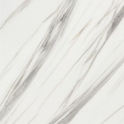 Carrelage en porcelaine aspect marbre à haute variation, finition polie, installation avec mortier-colle mince ou adhésif, idéal pour les locaux commerciaux