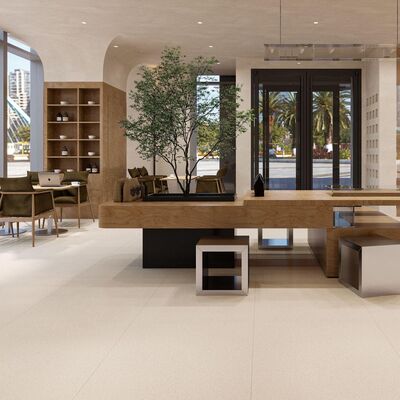 Carreaux de porcelaine moderne poli avec méthode d'installation de mortier ou d'adhésif fin offrant une surface pour plusieurs utilisations