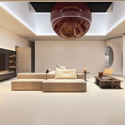 Carrelage moderne résistant à l'usure en porcelaine de 9 mm d'épaisseur avec un aspect pierre, parfait pour les projets de design d'intérieur modernes