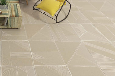 Le tapis de salle de bains de décoration de jet d'encre couvre de tuiles 24 x 24 x 0,4 pouces de la CE de certificat de couleur beige de tuile irrégulière de modèle
