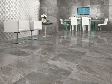 Taille grise de la couleur 600x600mm de résistance forte d'abrasifs polie par tuile moderne de porcelaine de salon