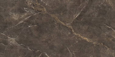 Tuile de mur en pierre en verre de glissement de grande taille du carreau de céramique 900*1800mm de salle de bains de couleur de Brown anti