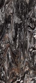 Tuile de marbre de porcelaine de regard de 15.5mm polie par salle de bains en céramique noire