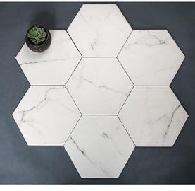 Hexagone 8.8mm d'intérieur extérieurs 8' tuile de porcelaine de marbre de X9.2
