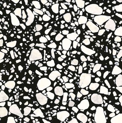Crystal Vitrified Terrazzo Floor Tile blanc noir préfabriqué artificiel 60x60cm